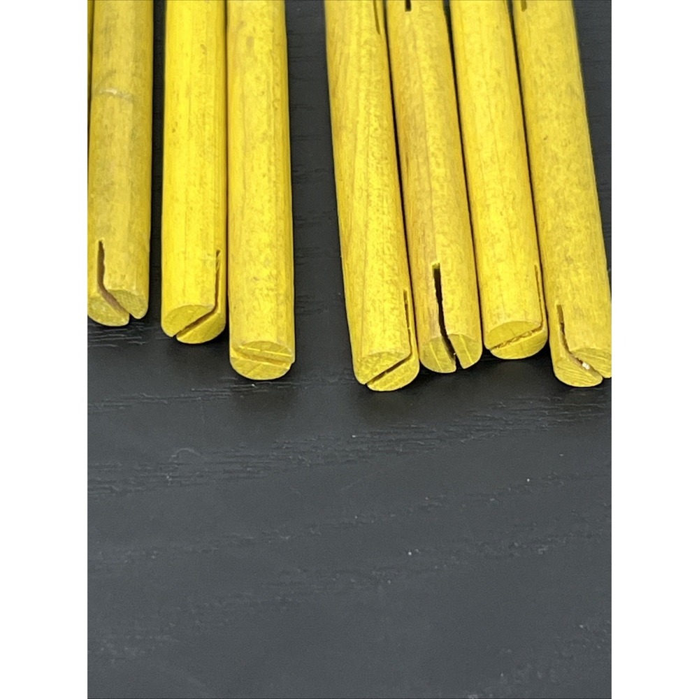 Tinkertoy 22 Wooden Rods Yellow + 3 Orange Replacement Parts Lot Vintage - Picture 15 of 15